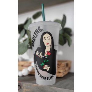 COPY - Morticia Addams Starbucks cold cup! Addams family Starbucks cold cups.